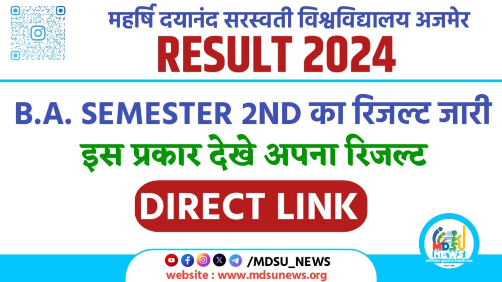 BA 1ST YEAR SEMESTER 2ND के RESULT जारी