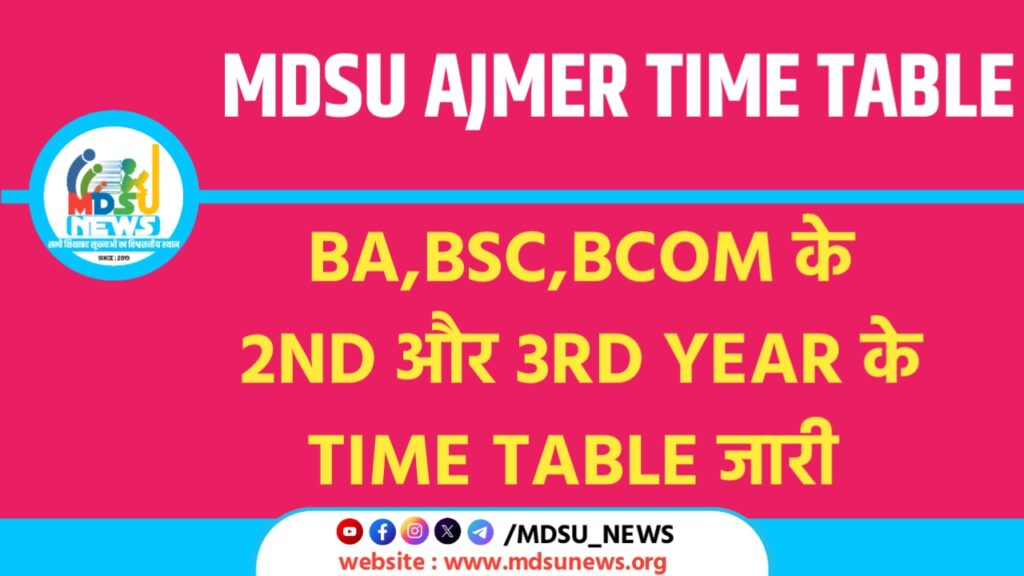 3 मार्च 2025 : BA , BSC, BCOM के 2ND ईयर और 3RD ईयर के टाइम टेबल जारी